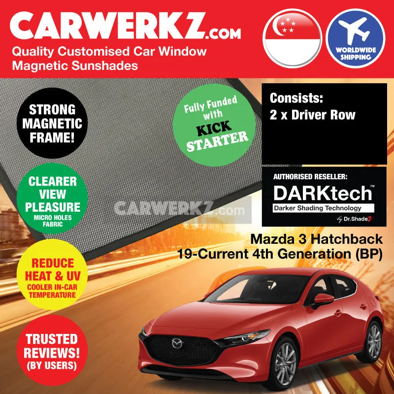 Dr Shadez DARKtech Mazda 3 Hatchback 2019-Current 4th Generation (BP) Japan Hatchback Customised Car Window Magnetic Sunshades